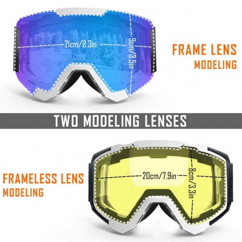 Anti-Fog Protection Snowboard Dual Lens for Men Women Extra Mile Ski Goggles 