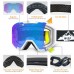 Extra Mile Ski Goggles, Anti-Fog UV Protection Winter Snow Sports Snowboard Goggles with Interchangeable Spherical Dual Lens for Men Women & Youth Snowmobile Skiing Skating